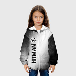 Куртка с капюшоном детская Hitman glitch на светлом фоне по-вертикали, цвет: 3D-белый — фото 2