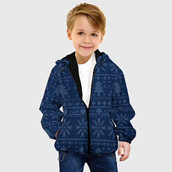 Куртка с капюшоном детская Зимние узоры в скандинавском стиле, цвет: 3D-черный — фото 2