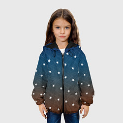 Куртка с капюшоном детская Звёзды на оранжевом закате, цвет: 3D-черный — фото 2