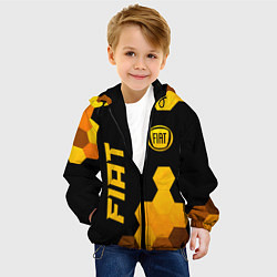 Куртка с капюшоном детская Fiat - gold gradient вертикально, цвет: 3D-черный — фото 2
