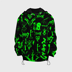 Куртка с капюшоном детская Berserk neon green, цвет: 3D-черный