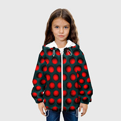 Куртка с капюшоном детская Перфорация на красном трипофобия, цвет: 3D-белый — фото 2