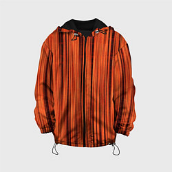 Куртка с капюшоном детская Абстрактные полосы красно-оранжевый, цвет: 3D-черный
