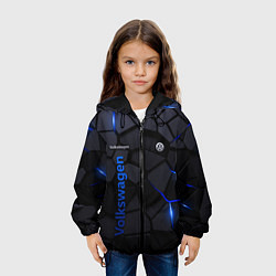 Куртка с капюшоном детская Volkswagen - плиты с эффектом свечения, цвет: 3D-черный — фото 2