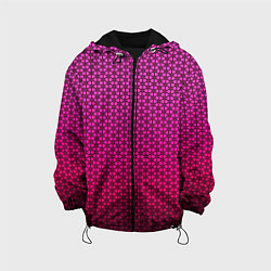 Куртка с капюшоном детская Градиент розовый с рисунком, цвет: 3D-черный