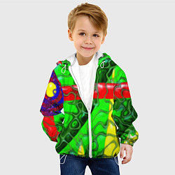 Куртка с капюшоном детская Кожаный рельеф, цвет: 3D-белый — фото 2
