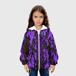 Куртка с капюшоном детская Демонический доспех фиолетовый, цвет: 3D-белый — фото 2