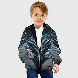 Куртка с капюшоном детская Киберпанк доспех синий, цвет: 3D-черный — фото 2