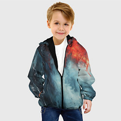 Куртка с капюшоном детская Контраст воды и огня, цвет: 3D-черный — фото 2