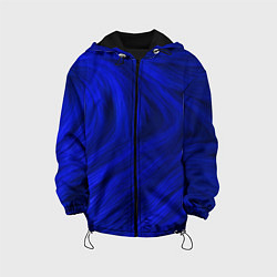 Куртка с капюшоном детская Текстура синей шерсти, цвет: 3D-черный