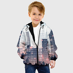 Куртка с капюшоном детская Безмятежный город, цвет: 3D-черный — фото 2
