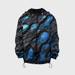 Куртка с капюшоном детская Синяя текучая субстанция, цвет: 3D-черный