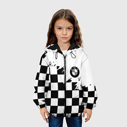 Куртка с капюшоном детская BMW black geometry splash, цвет: 3D-черный — фото 2