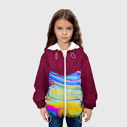 Куртка с капюшоном детская Разводы мыльного пузырька, цвет: 3D-белый — фото 2