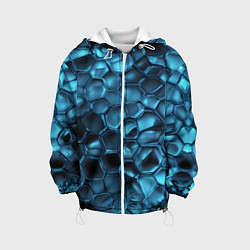 Куртка с капюшоном детская Синее стекло, цвет: 3D-белый