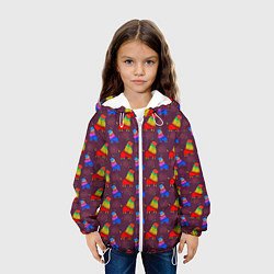 Куртка с капюшоном детская Разноцветное животное, цвет: 3D-белый — фото 2