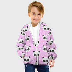Куртка с капюшоном детская Милая улыбающаяся панда, цвет: 3D-белый — фото 2