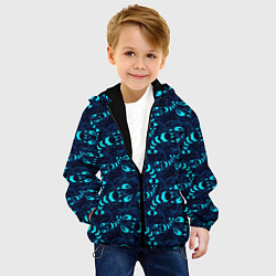 Куртка с капюшоном детская Голубые раки, цвет: 3D-черный — фото 2