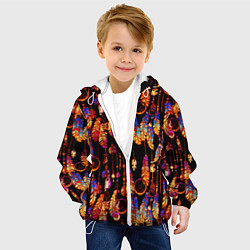 Куртка с капюшоном детская Ловцы снов с яркими перьями, цвет: 3D-белый — фото 2