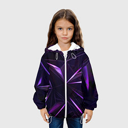 Куртка с капюшоном детская Фиолетовый хрусталь, цвет: 3D-белый — фото 2