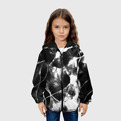 Куртка с капюшоном детская Черный дым и паттерны, цвет: 3D-черный — фото 2