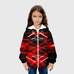 Куртка с капюшоном детская Красный лазер линии, цвет: 3D-белый — фото 2