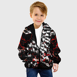 Куртка с капюшоном детская Черные разломы, цвет: 3D-черный — фото 2