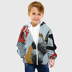 Куртка с капюшоном детская Бунтарский хаос, цвет: 3D-белый — фото 2