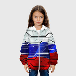 Куртка с капюшоном детская Символика: русский хакер, цвет: 3D-белый — фото 2