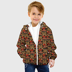 Куртка с капюшоном детская Паттерн с оленями, цвет: 3D-белый — фото 2