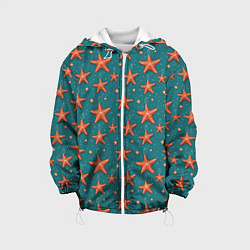 Куртка с капюшоном детская Морские звезды тоже хотят на ёлку, цвет: 3D-белый