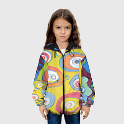 Куртка с капюшоном детская Хиппи арт, цвет: 3D-черный — фото 2