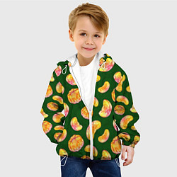 Куртка с капюшоном детская Мандариновые дольки, цвет: 3D-белый — фото 2
