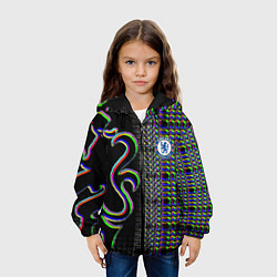 Куртка с капюшоном детская Chelsea fc glitch, цвет: 3D-черный — фото 2
