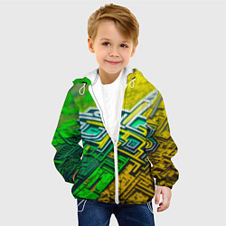 Куртка с капюшоном детская Криптоабстракция, цвет: 3D-белый — фото 2