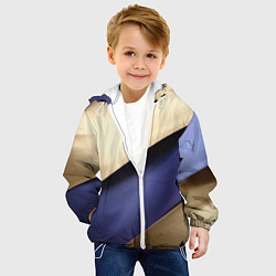 Куртка с капюшоном детская Фиолетовая вставка на золотом фоне, цвет: 3D-белый — фото 2