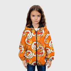 Куртка с капюшоном детская Оранжевый дракон 2024, цвет: 3D-черный — фото 2