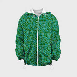 Детская куртка Зелёный мозаичный паттерн