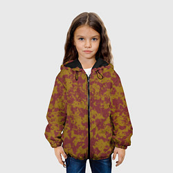 Куртка с капюшоном детская Бордово-горчичные пятна, цвет: 3D-черный — фото 2