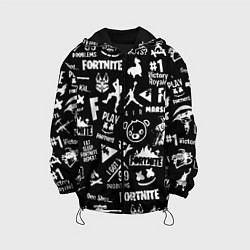 Куртка с капюшоном детская Fortnite alllogo black, цвет: 3D-черный