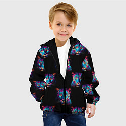 Куртка с капюшоном детская Паттерн с леопардами, цвет: 3D-черный — фото 2