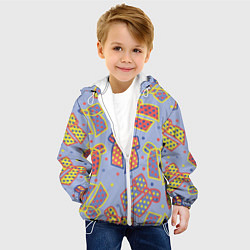 Куртка с капюшоном детская Узор с яркими разноцветными бантами в горошек, цвет: 3D-белый — фото 2