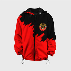 Куртка с капюшоном детская СССР красный стиль силы, цвет: 3D-черный
