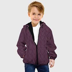 Куртка с капюшоном детская Бордовый геометричные линии, цвет: 3D-черный — фото 2