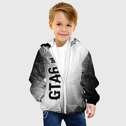 Куртка с капюшоном детская GTA6 glitch на светлом фоне по-вертикали, цвет: 3D-белый — фото 2