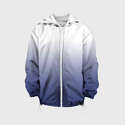 Куртка с капюшоном детская Туманный градиент бело-синий, цвет: 3D-белый