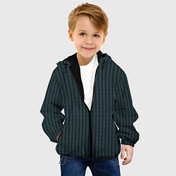 Куртка с капюшоном детская Полосы цепочки серо-зелёный, цвет: 3D-черный — фото 2