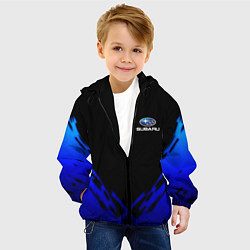 Куртка с капюшоном детская Subaru geomery, цвет: 3D-черный — фото 2