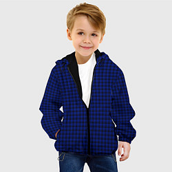 Куртка с капюшоном детская Паттерн объёмные квадраты тёмно-синий, цвет: 3D-черный — фото 2