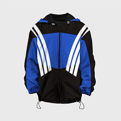 Куртка с капюшоном детская Олимпийка 90х - полоски, цвет: 3D-черный